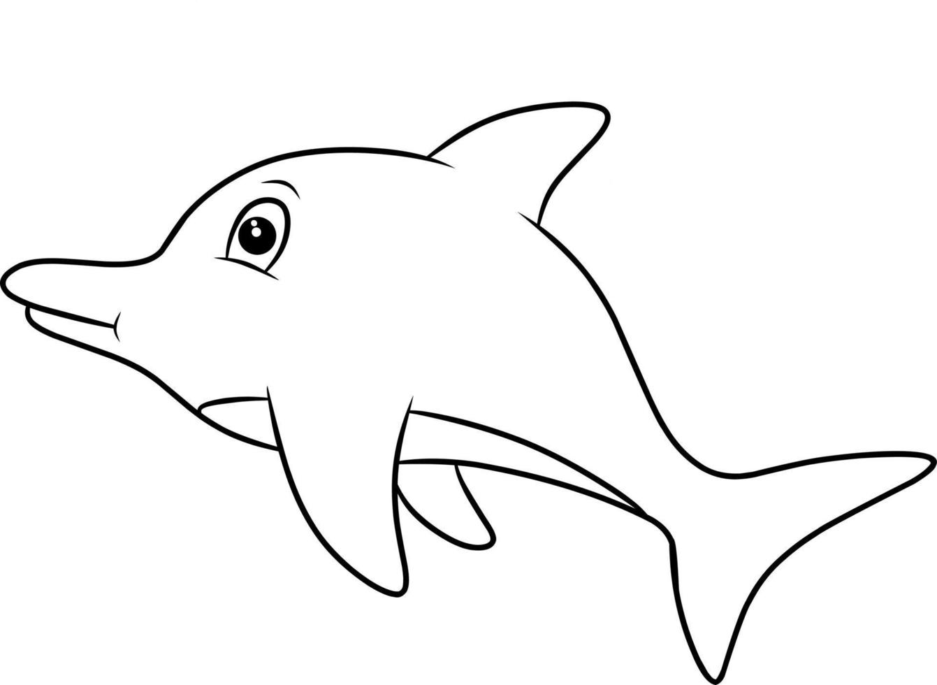 dolphin coloring page isolated on white vector