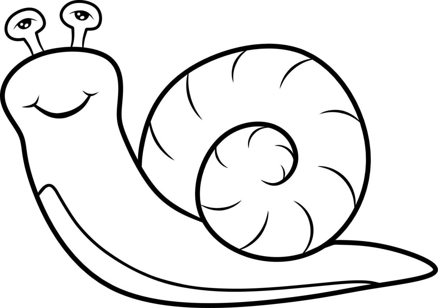 divertido, caracol, caricatura, colorido, página vector