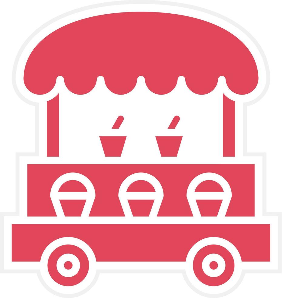 Ice Cream Stall Icon Style vector