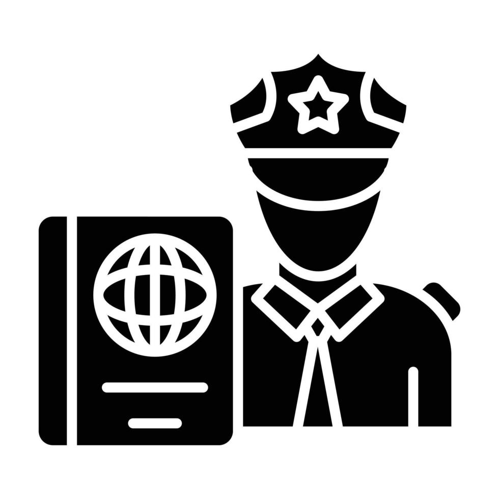 Passport Control Icon Style vector