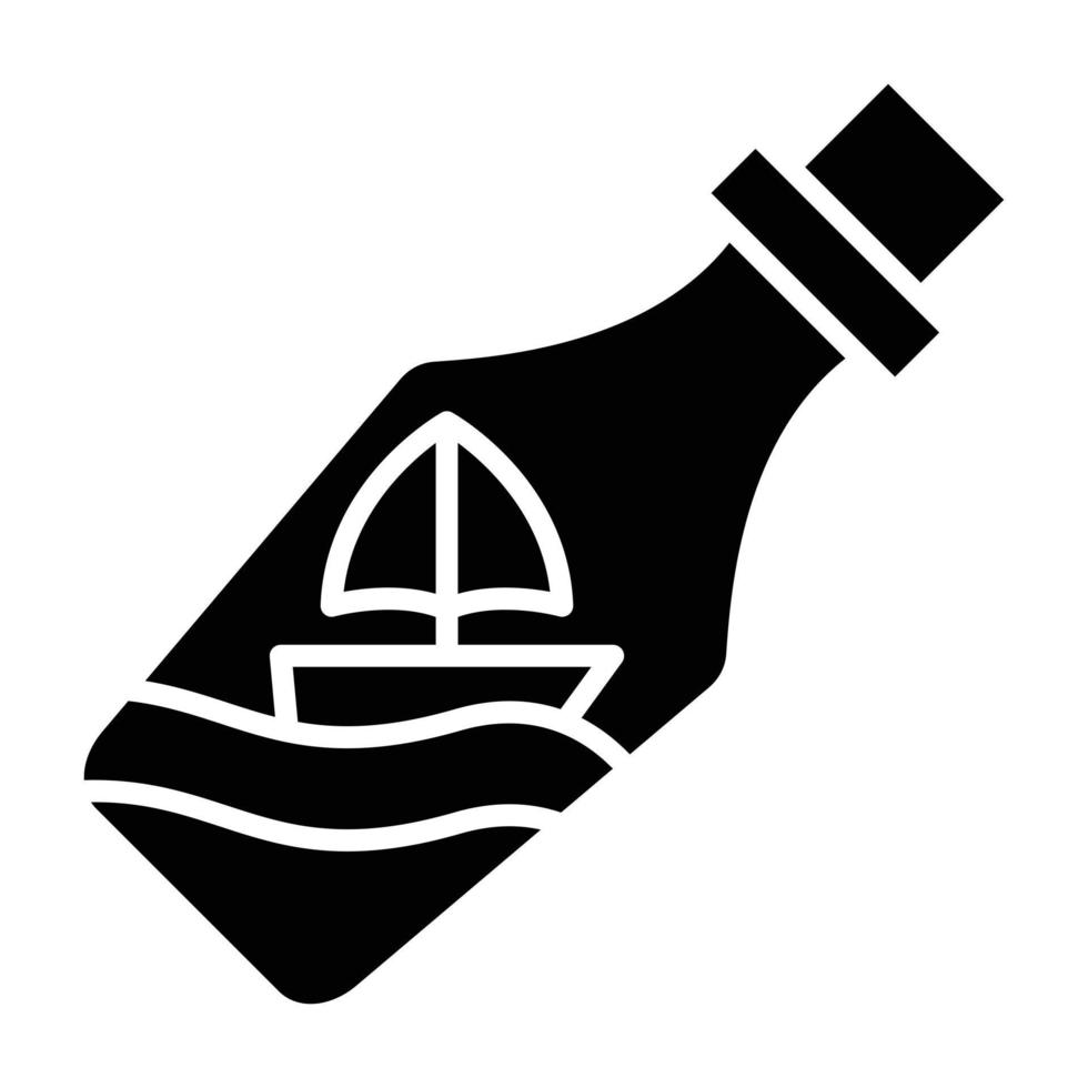 Ship In A Bottle Icon Style vector