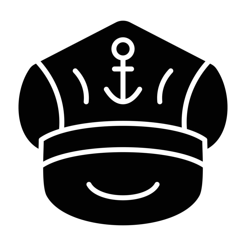 Captain Cap Icon Style vector