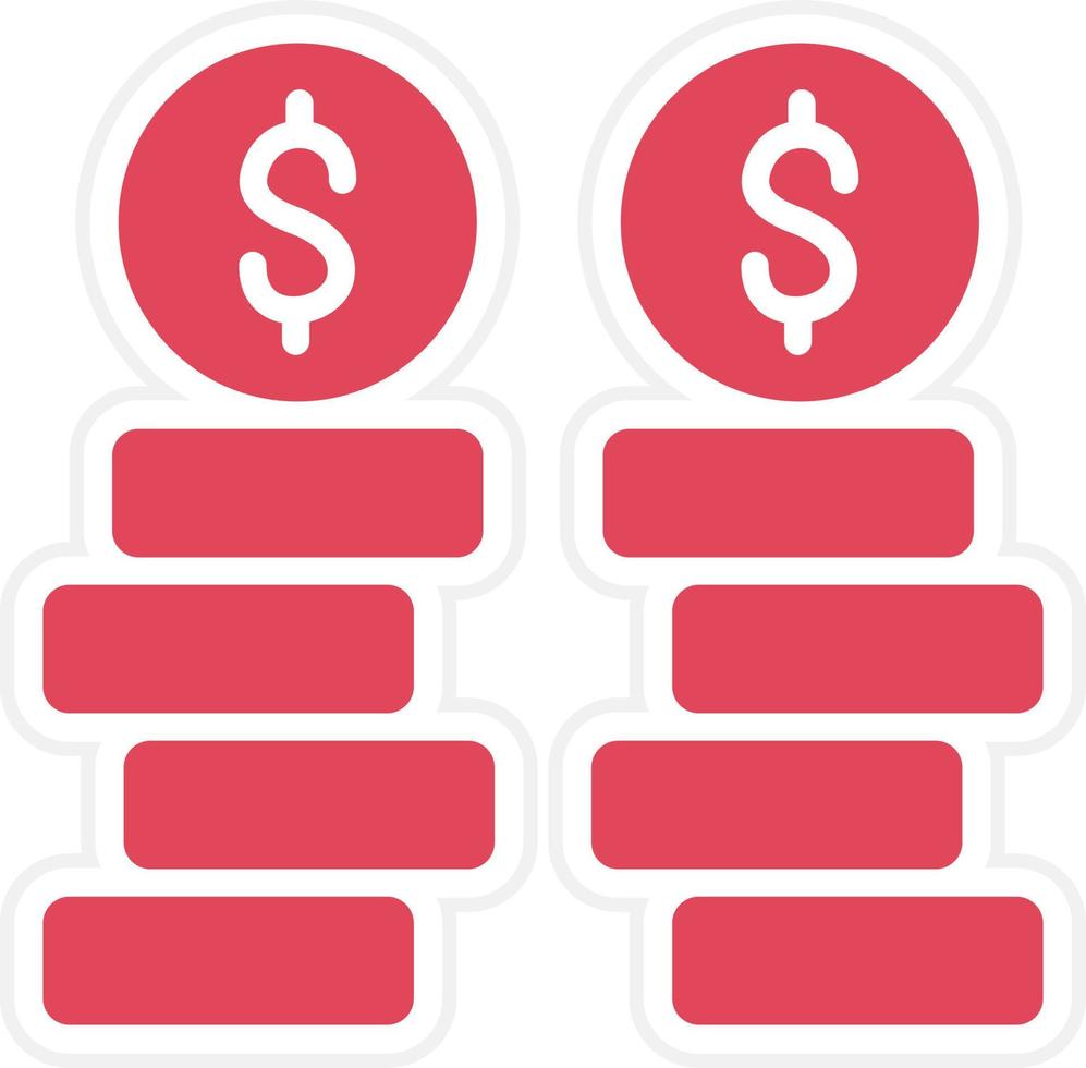 Stack Of Coins Icon Style vector