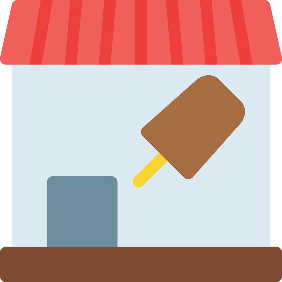 ilustración vectorial de la tienda de helados en un fondo. símbolos de calidad premium. iconos vectoriales para el concepto y el diseño gráfico. vector