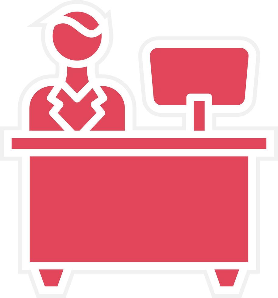 Reception Desk Icon Style vector