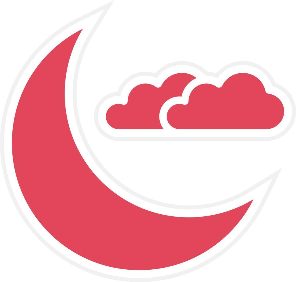 Crescent Moon Icon Style vector