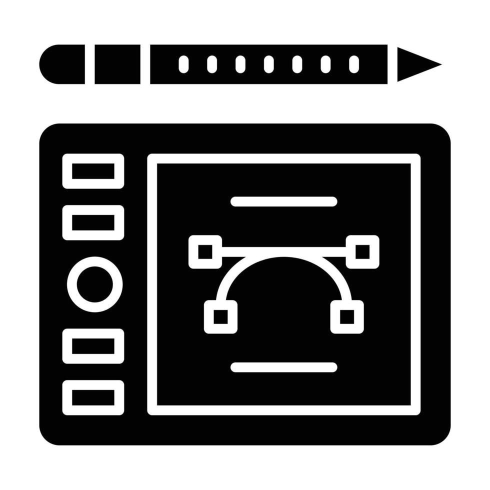 Drawing Tablet Icon Style vector