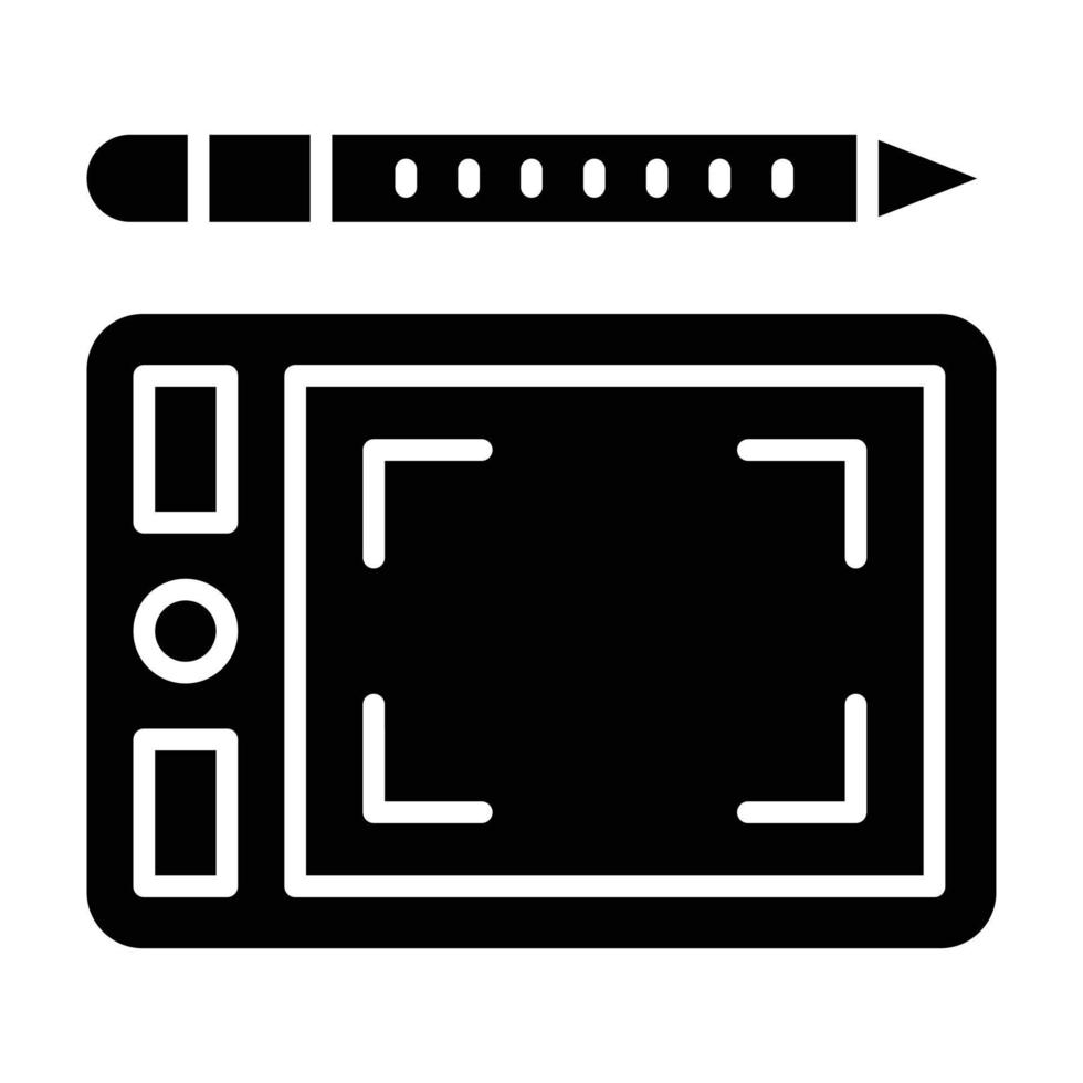 estilo de icono de tableta gráfica vector