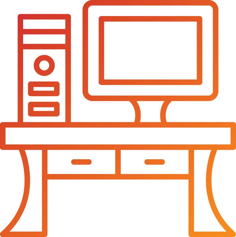Computer Table Icon Style vector