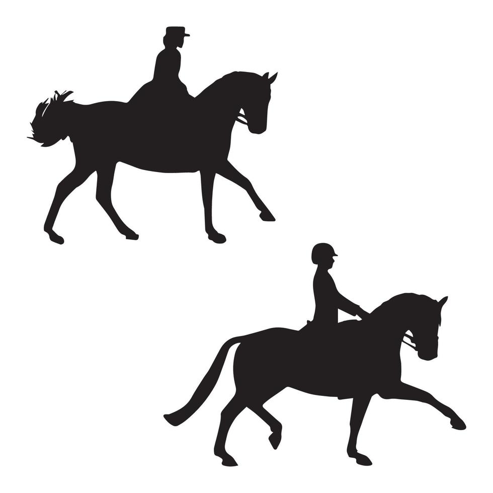 Horse Riding Silhouette Art vector
