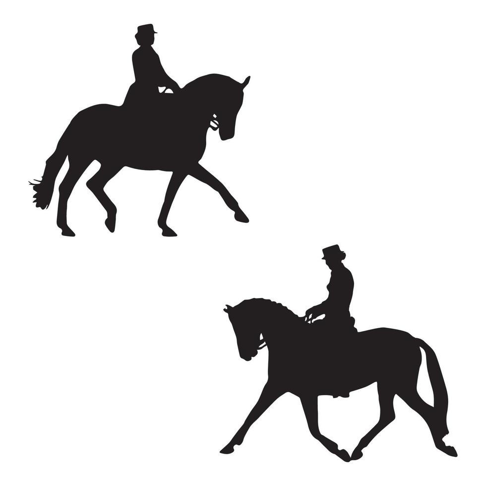 Horse Riding Silhouette Art vector