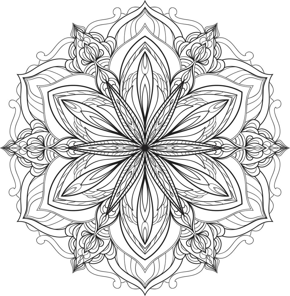 Circular Flower Mandala Free Vector