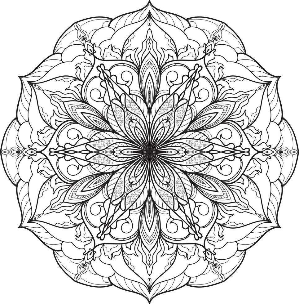 Circular Flower Mandala Free Vector