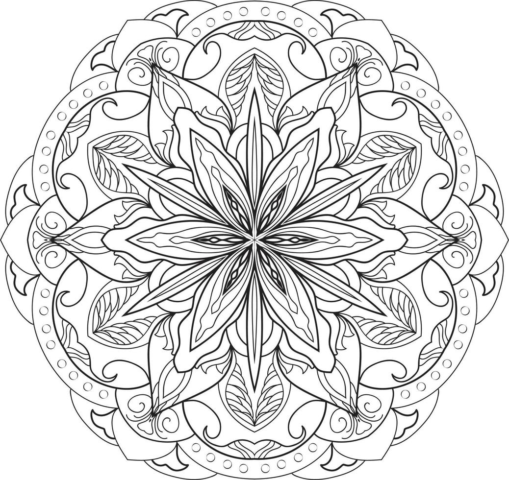 Circular Flower Mandala Free Vector