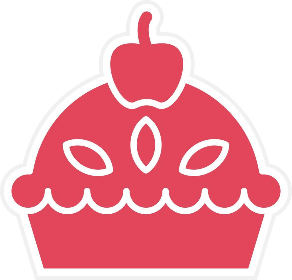 estilo de icono de tarta de manzana vector