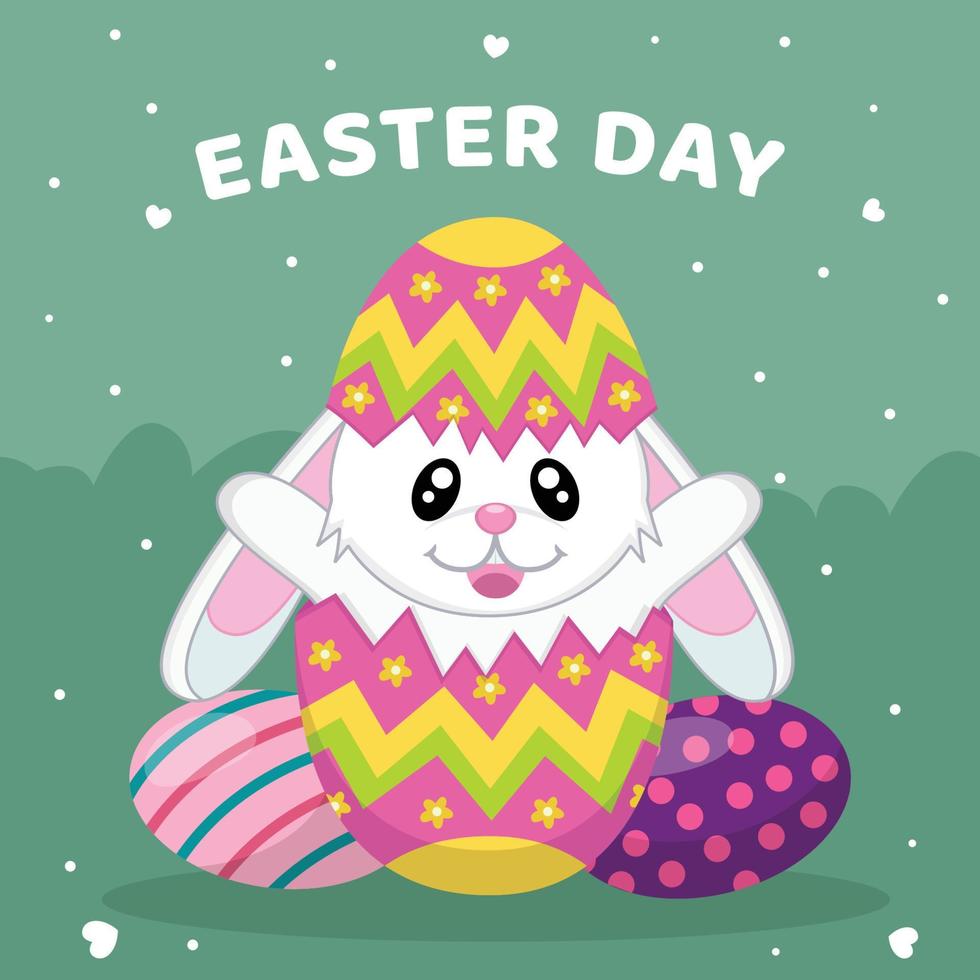 flat happy easter day background vector