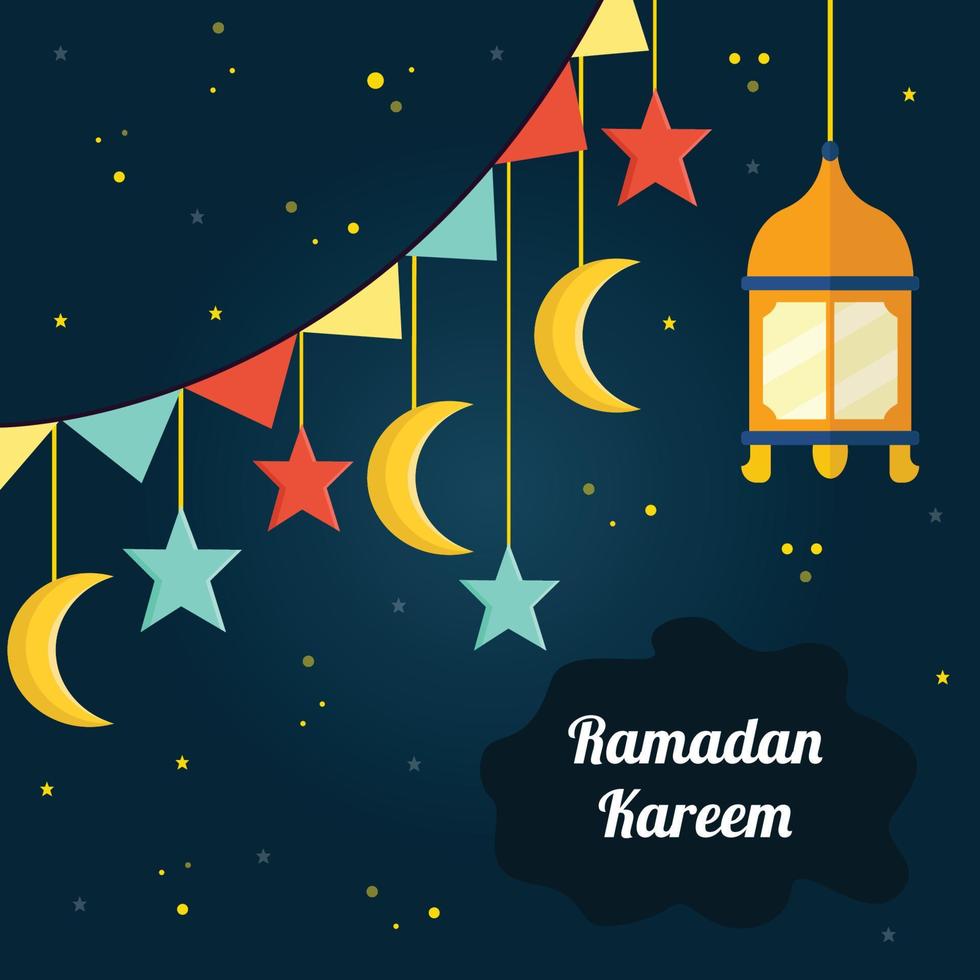 ramadan kareem background flat design vector