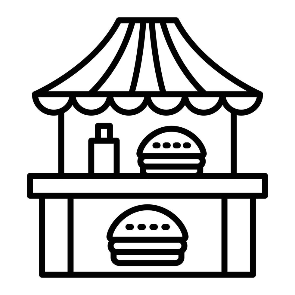 estilo de icono de carrito de hamburguesas vector