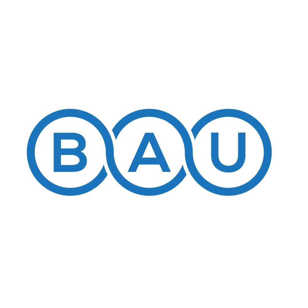 diseño de logotipo de letra bau sobre fondo blanco. concepto de logotipo de letra de iniciales creativas bau. diseño de letras bau. vector