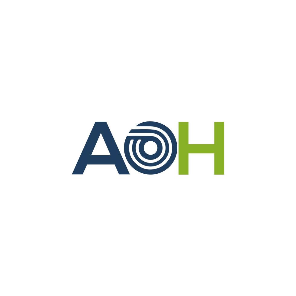 diseño de logotipo de letra aoh sobre fondo blanco. aoh concepto creativo del logotipo de la letra de las iniciales. aoh diseño de letras. vector