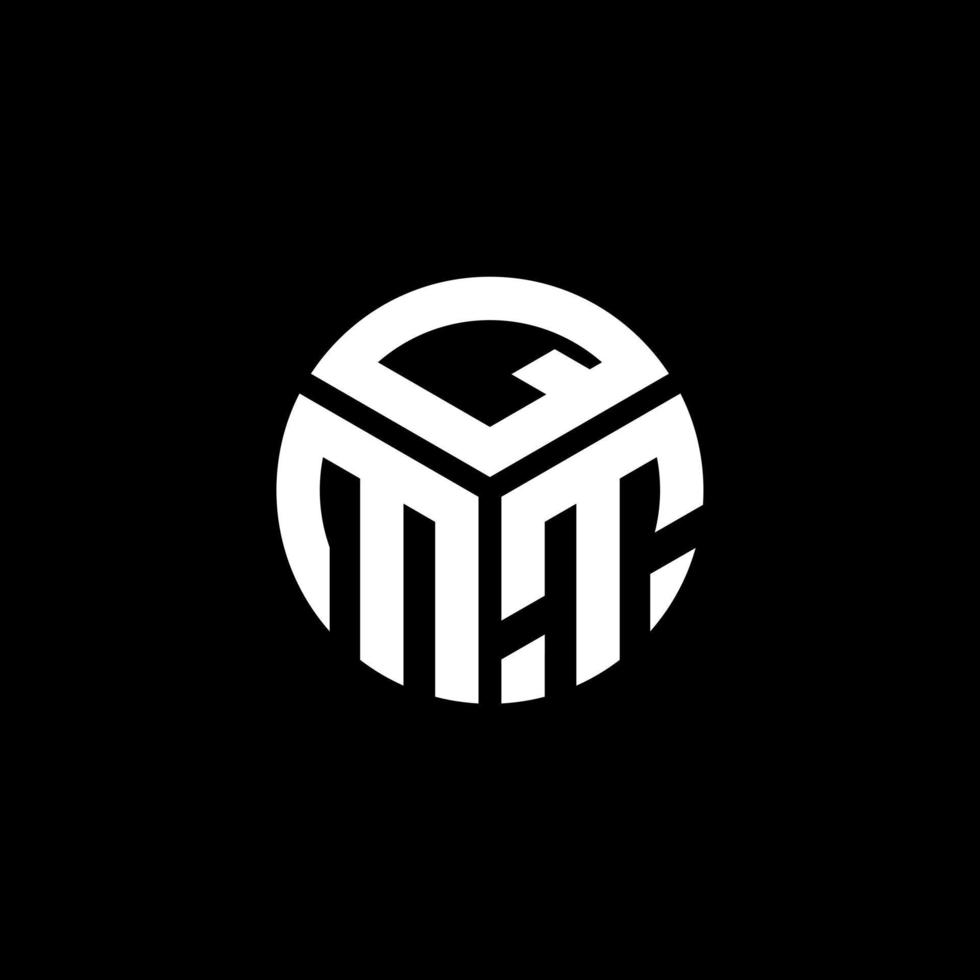 QMT letter logo design on black background. QMT creative initials letter logo concept. QMT letter design. vector