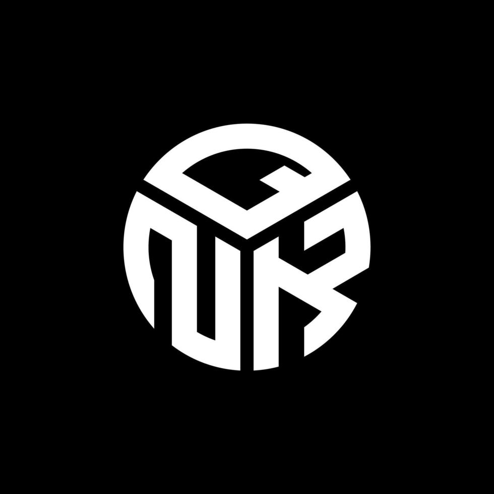 diseño de logotipo de letra qnk sobre fondo negro. concepto de logotipo de letra de iniciales creativas qnk. diseño de letras qnk. vector