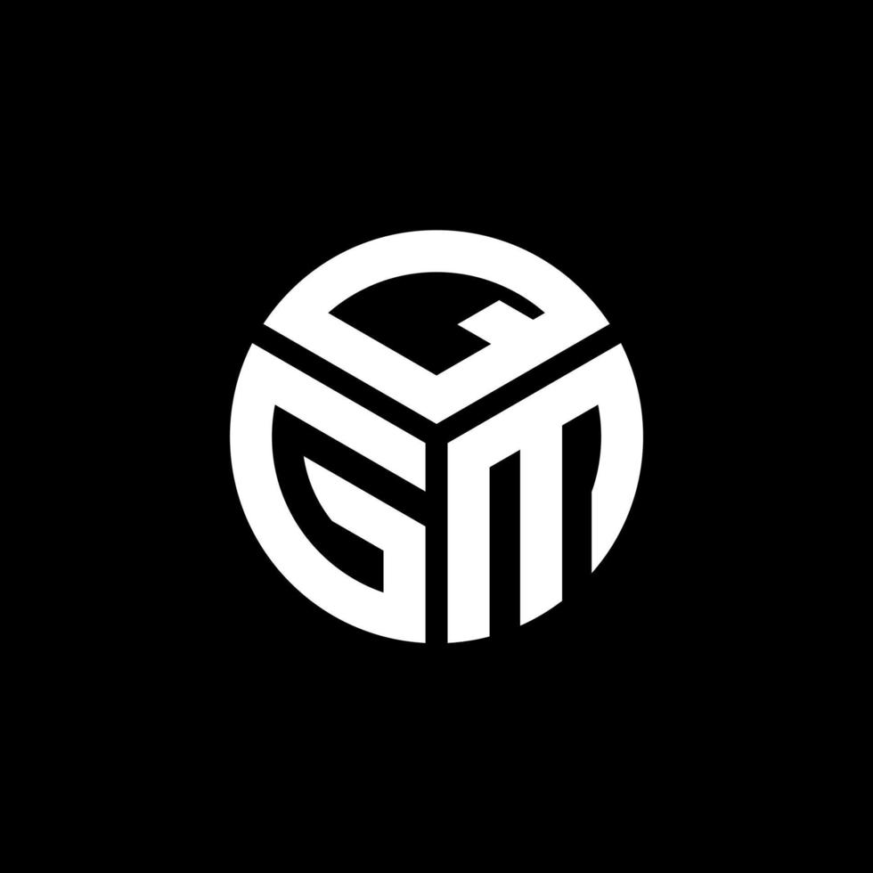 QGM letter logo design on black background. QGM creative initials letter logo concept. QGM letter design. vector