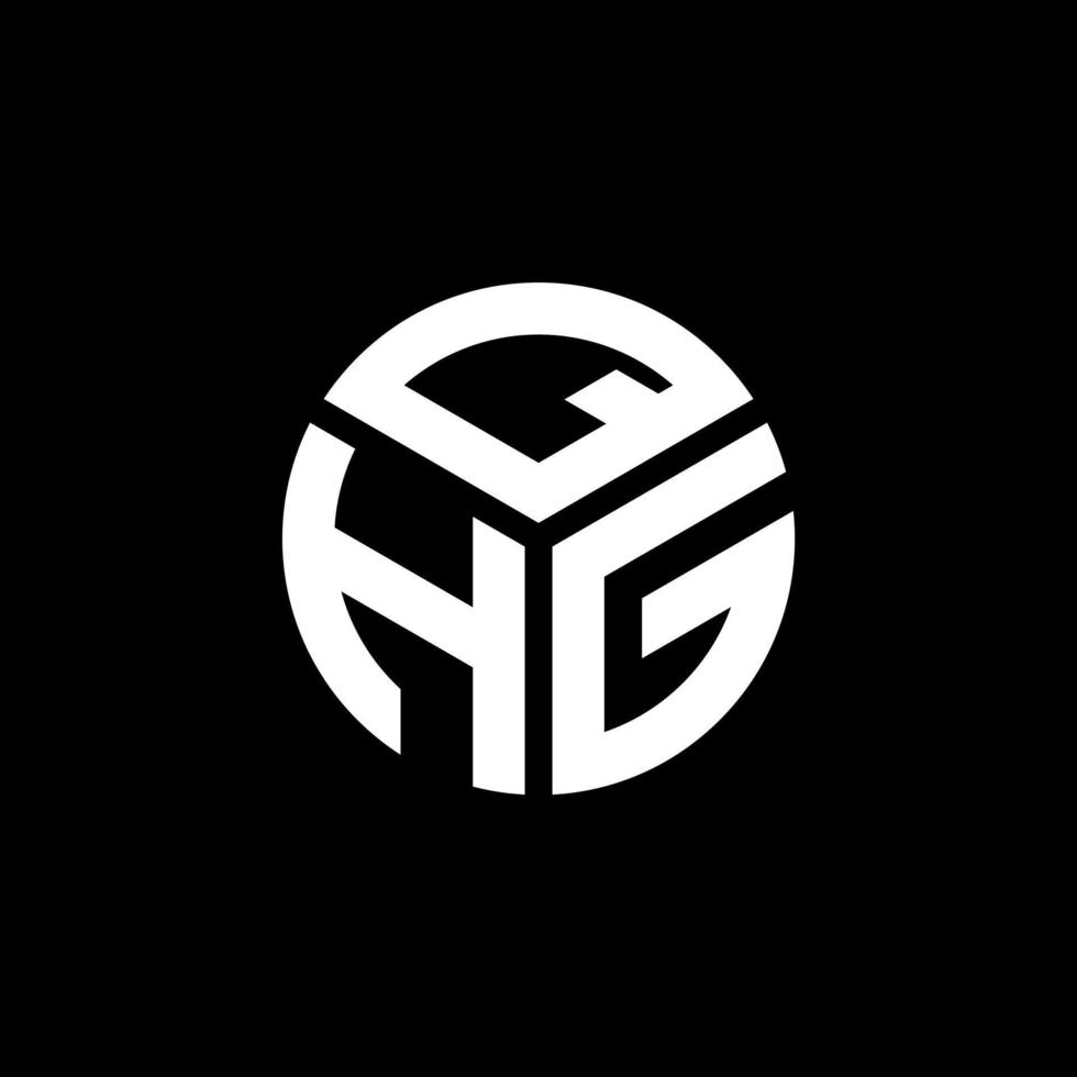 QHF letter logo design on black background. QHF creative initials letter logo concept. QHF letter design. vector