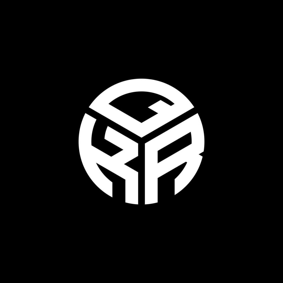 QKR letter logo design on black background. QKR creative initials letter logo concept. QKR letter design. vector