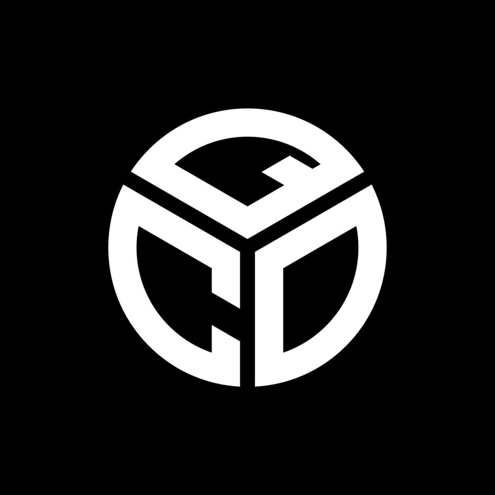 diseño de logotipo de letra qco sobre fondo negro. concepto de logotipo de letra inicial creativa qco. diseño de letras qco. vector