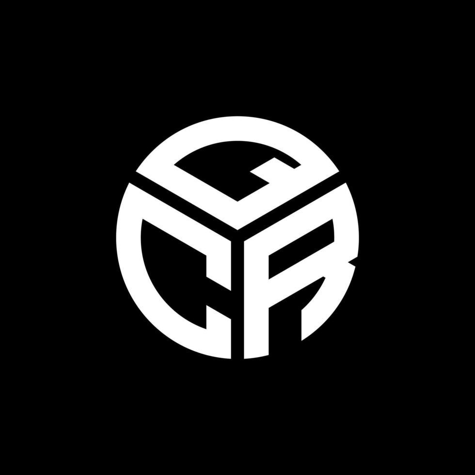 QCR letter logo design on black background. QCR creative initials letter logo concept. QCR letter design. vector