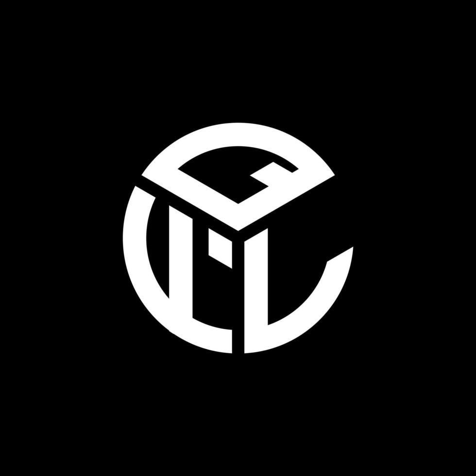 QFL letter logo design on black background. QFL creative initials letter logo concept. QFL letter design. vector