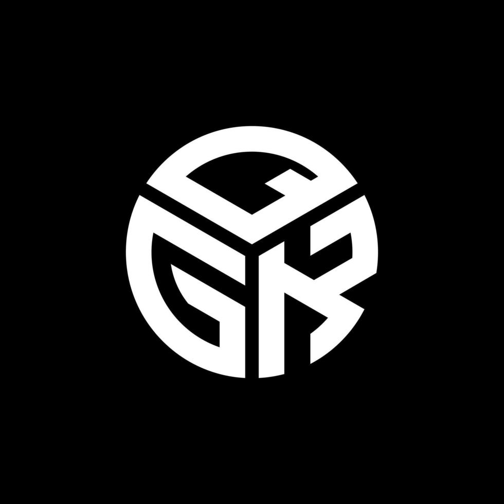 diseño de logotipo de letra qgk sobre fondo negro. concepto de logotipo de letra de iniciales creativas qgk. diseño de letras qgk. vector