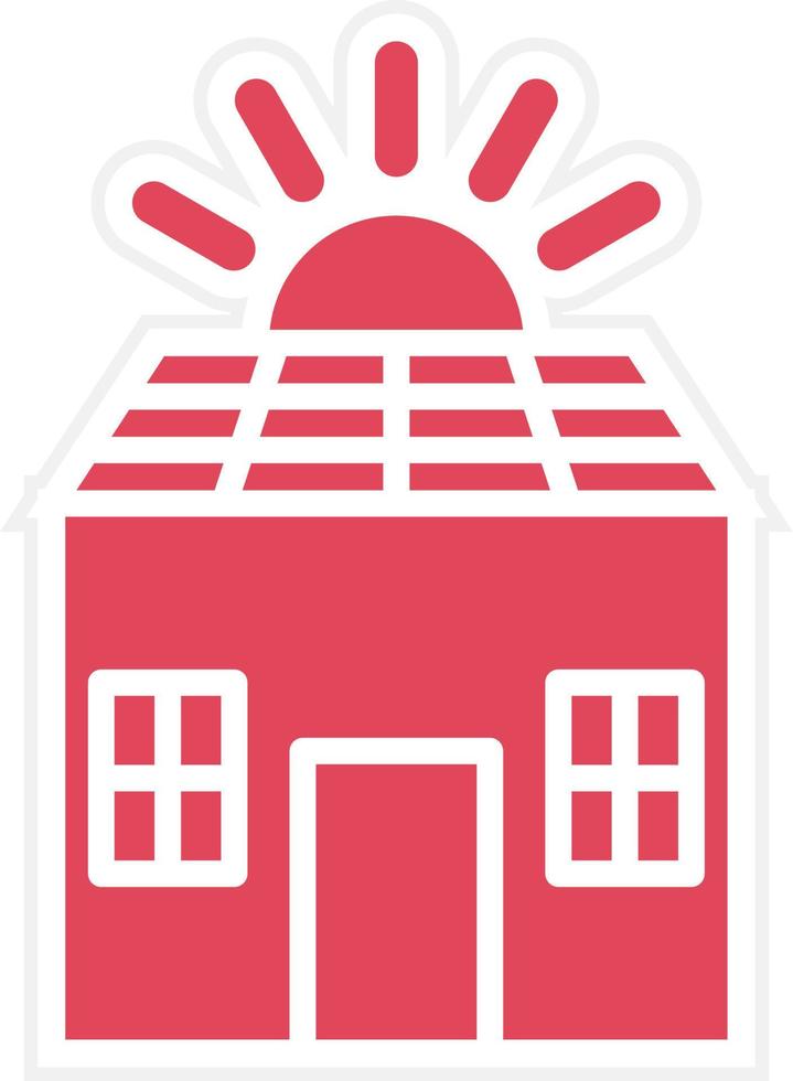 Solar House Icon Style vector