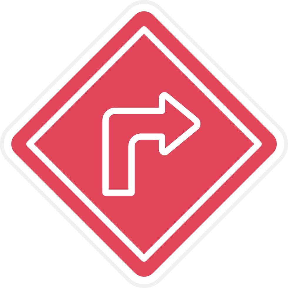 Turn Right Icon Style vector