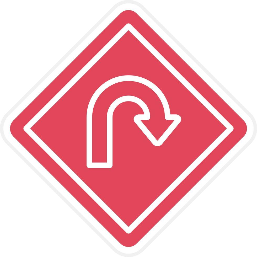 U Turn Icon Style vector