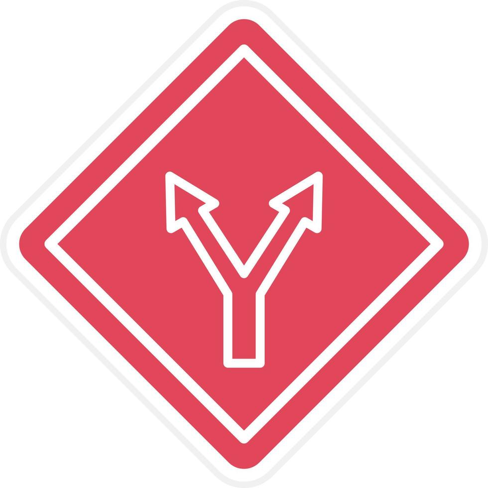 Y Intersection Icon Style vector