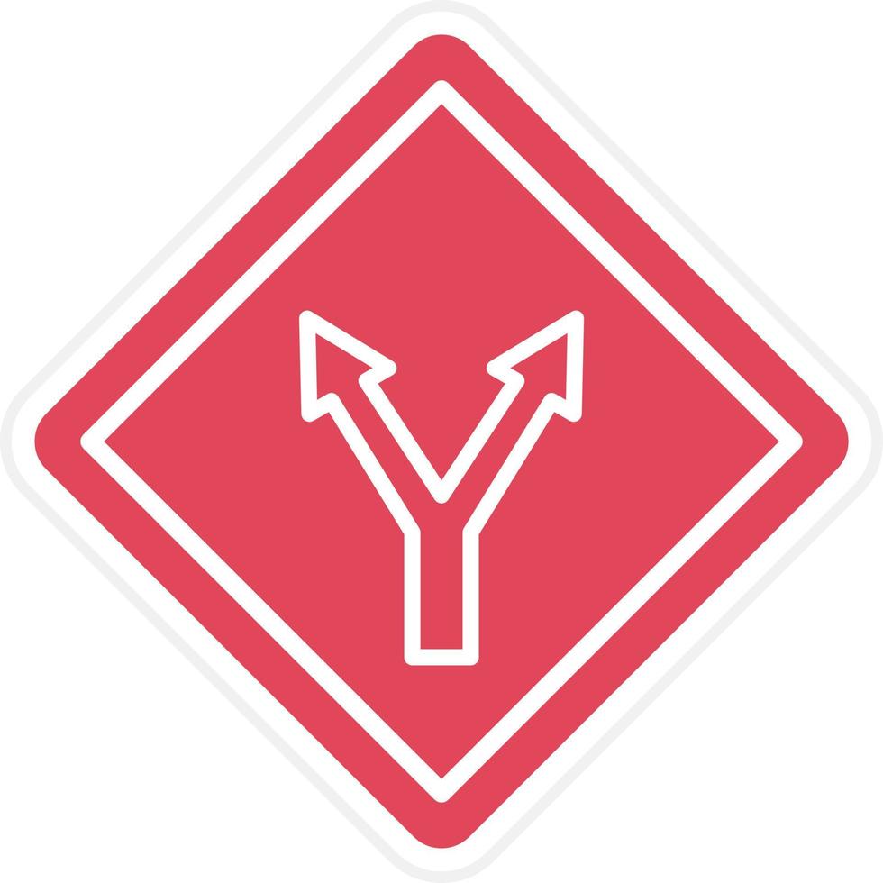 Y Intersection Icon Style vector