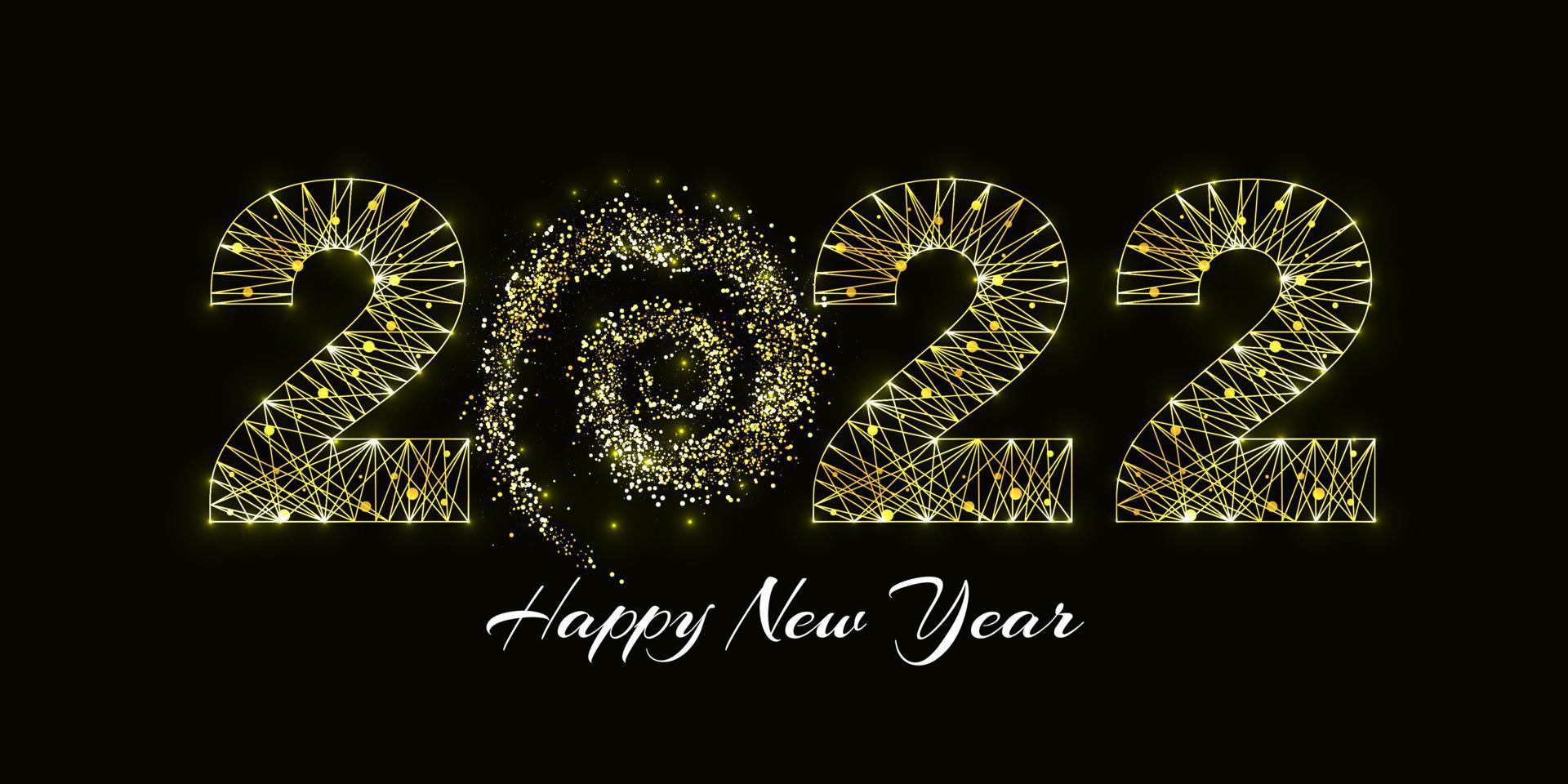 Happy new year 2022 greeting card. vector