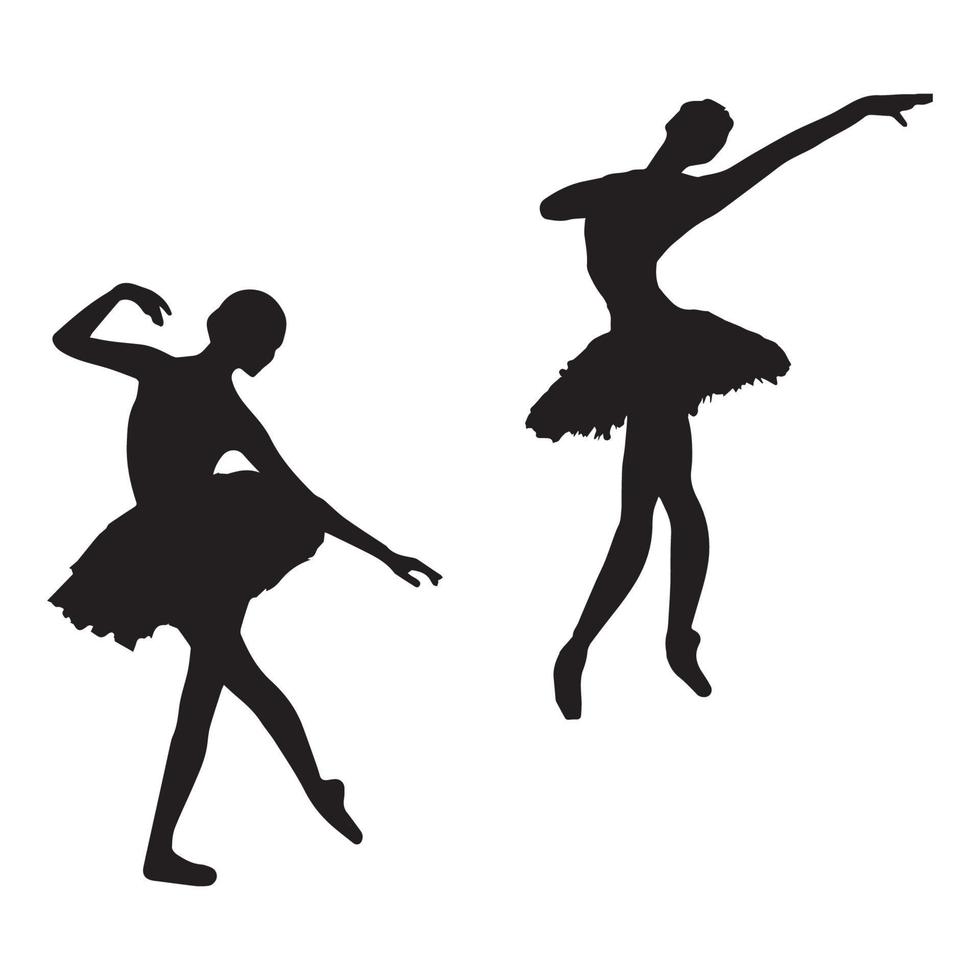 Ballet dancer silhouette vector