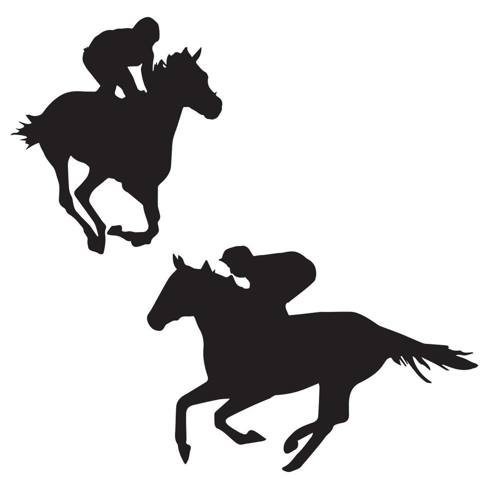 Horse racing silhouette vector