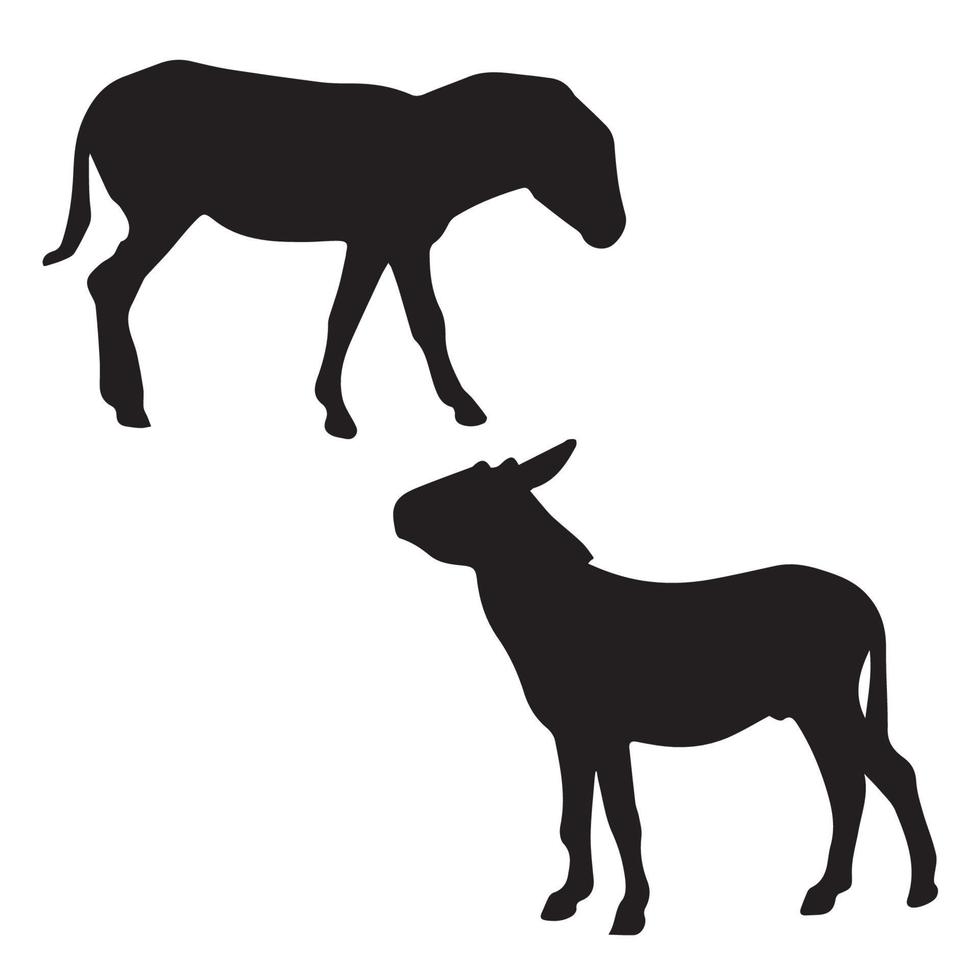 arte de silueta de burro vector