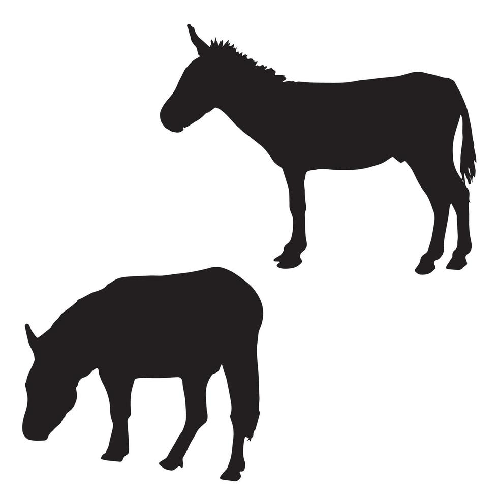 arte de silueta de burro vector