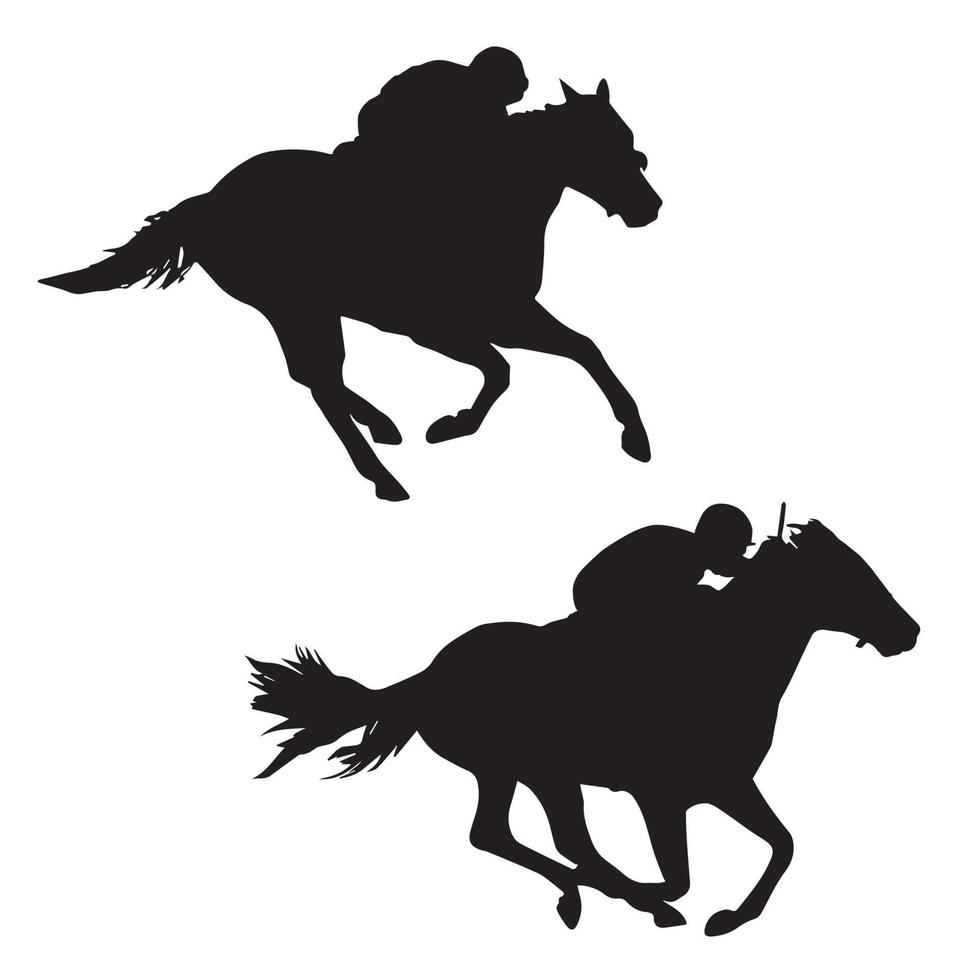 Horse racing silhouette vector