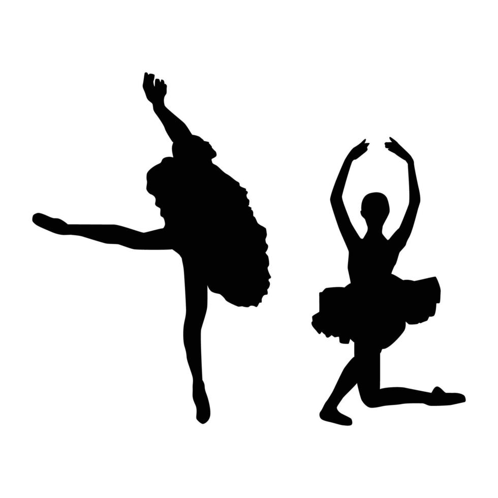 Ballet dancer silhouette vector