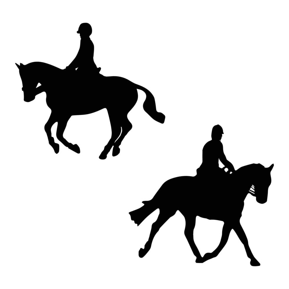 Horse riding silhouette vector