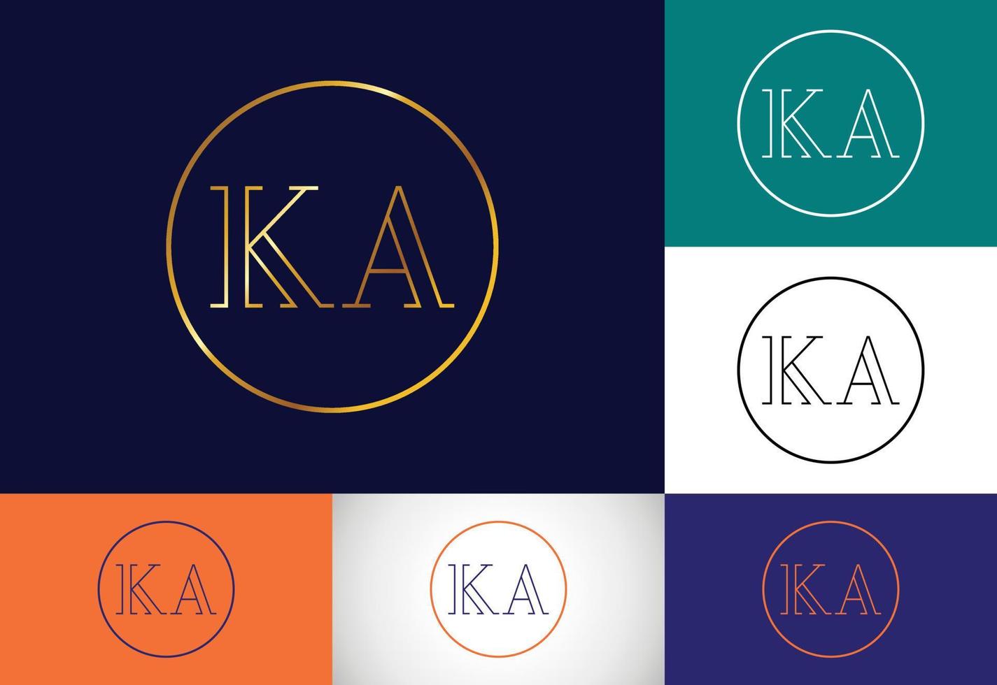 Initial Monogram Letter K A Logo Design Vector Template. KA Letter Logo Design
