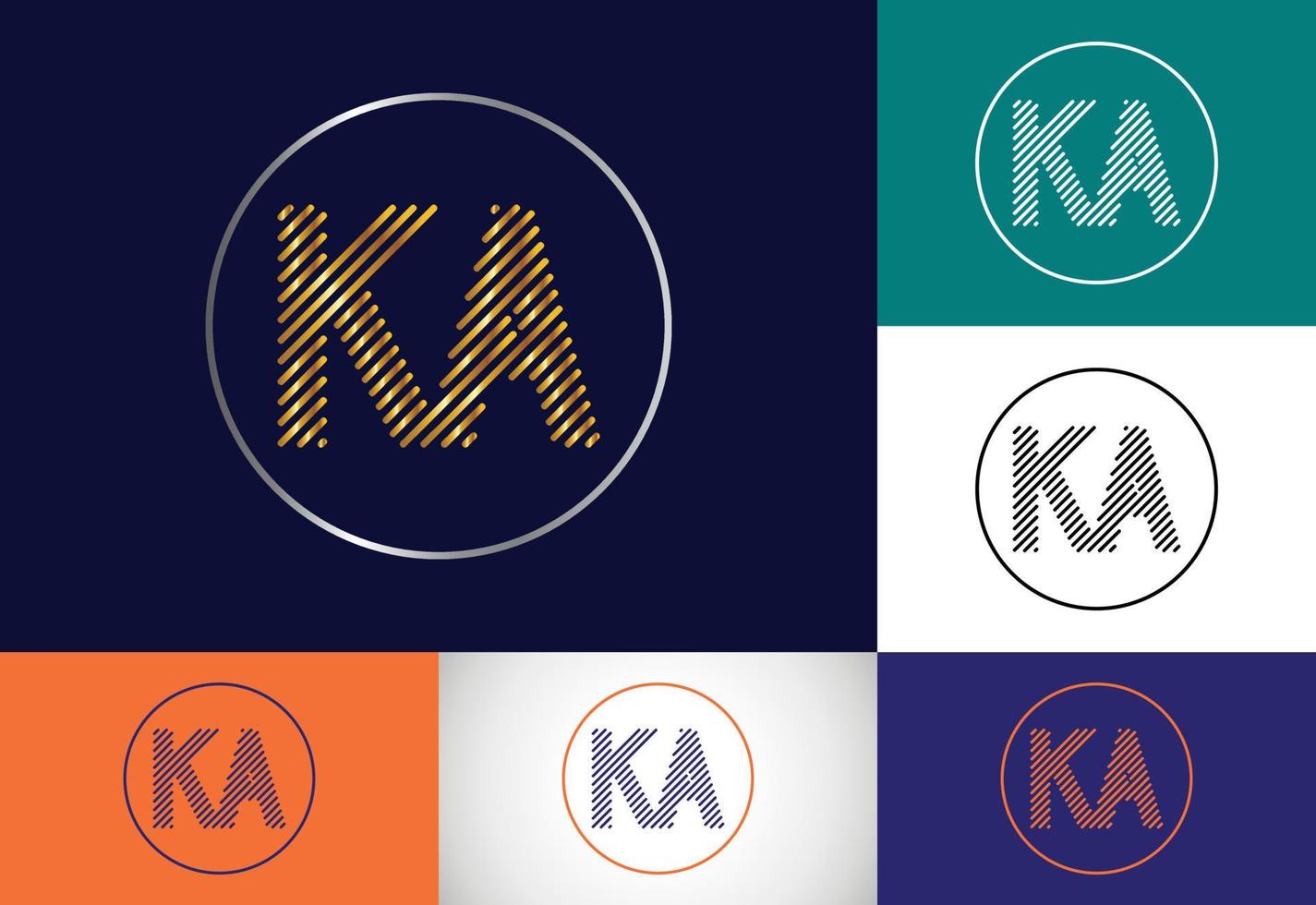plantilla de vector de diseño de logotipo de letra de monograma inicial ka. diseño de logotipo de letra ka