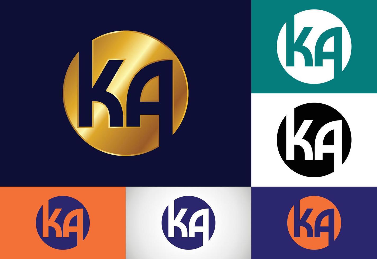 Initial Monogram Letter K A Logo Design Vector Template. KA Letter Logo Design