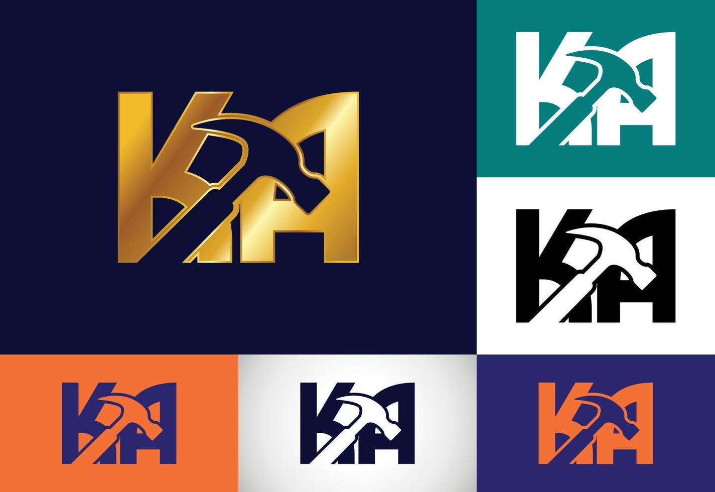 Initial Monogram Letter K A Logo Design Vector Template. KA Letter Logo Design